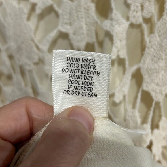 Adiva Lace Overlay Polyester Lining Crochet Keyhole Sleeveless Top Size L Boho - Picture 7 of 9